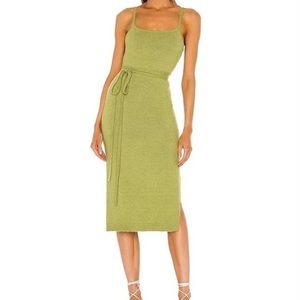 Line and Dot green knit sweater midi dress